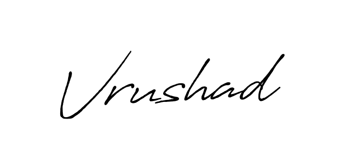 Make a beautiful signature design for name Vrushad. With this signature (Antro_Vectra_Bolder) style, you can create a handwritten signature for free. Vrushad signature style 7 images and pictures png