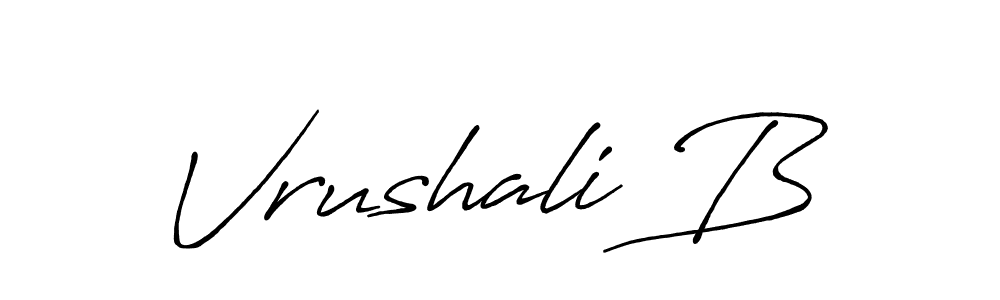 Vrushali B stylish signature style. Best Handwritten Sign (Antro_Vectra_Bolder) for my name. Handwritten Signature Collection Ideas for my name Vrushali B. Vrushali B signature style 7 images and pictures png