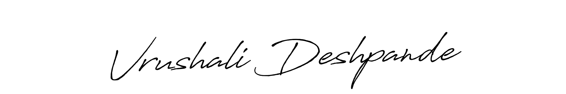 It looks lik you need a new signature style for name Vrushali Deshpande. Design unique handwritten (Antro_Vectra_Bolder) signature with our free signature maker in just a few clicks. Vrushali Deshpande signature style 7 images and pictures png