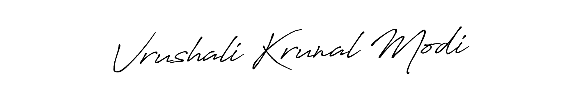 Antro_Vectra_Bolder is a professional signature style that is perfect for those who want to add a touch of class to their signature. It is also a great choice for those who want to make their signature more unique. Get Vrushali Krunal Modi name to fancy signature for free. Vrushali Krunal Modi signature style 7 images and pictures png