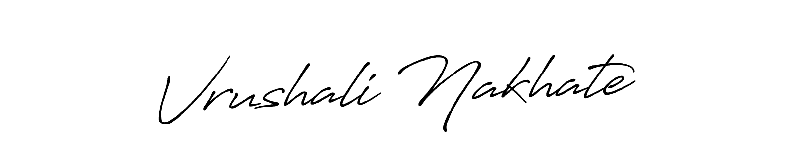 How to make Vrushali Nakhate signature? Antro_Vectra_Bolder is a professional autograph style. Create handwritten signature for Vrushali Nakhate name. Vrushali Nakhate signature style 7 images and pictures png