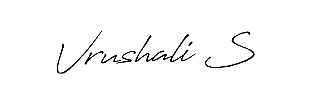 Make a beautiful signature design for name Vrushali S. With this signature (Antro_Vectra_Bolder) style, you can create a handwritten signature for free. Vrushali S signature style 7 images and pictures png