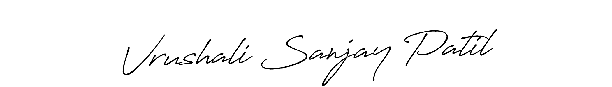 This is the best signature style for the Vrushali Sanjay Patil name. Also you like these signature font (Antro_Vectra_Bolder). Mix name signature. Vrushali Sanjay Patil signature style 7 images and pictures png