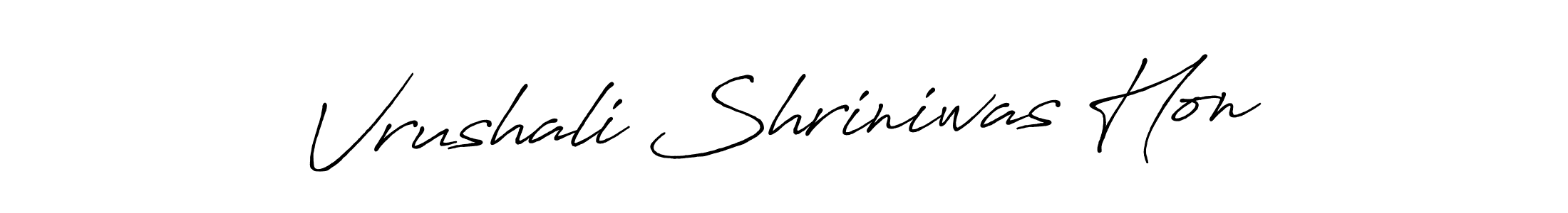 How to make Vrushali Shriniwas Hon name signature. Use Antro_Vectra_Bolder style for creating short signs online. This is the latest handwritten sign. Vrushali Shriniwas Hon signature style 7 images and pictures png
