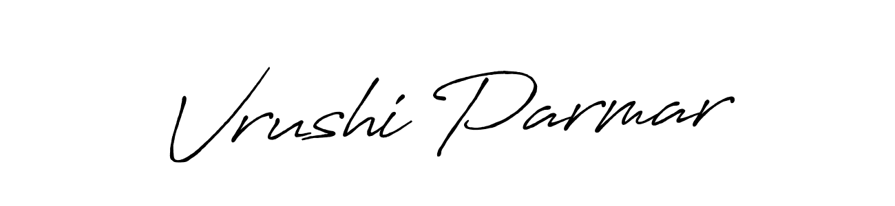 Use a signature maker to create a handwritten signature online. With this signature software, you can design (Antro_Vectra_Bolder) your own signature for name Vrushi Parmar. Vrushi Parmar signature style 7 images and pictures png