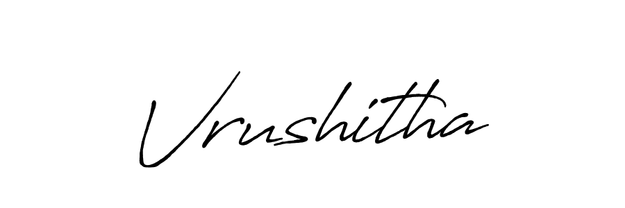 Vrushitha stylish signature style. Best Handwritten Sign (Antro_Vectra_Bolder) for my name. Handwritten Signature Collection Ideas for my name Vrushitha. Vrushitha signature style 7 images and pictures png