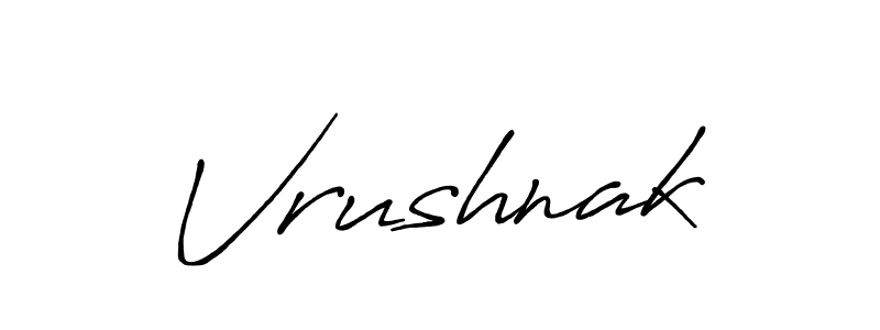 Create a beautiful signature design for name Vrushnak. With this signature (Antro_Vectra_Bolder) fonts, you can make a handwritten signature for free. Vrushnak signature style 7 images and pictures png