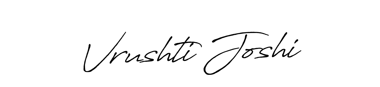 Create a beautiful signature design for name Vrushti Joshi. With this signature (Antro_Vectra_Bolder) fonts, you can make a handwritten signature for free. Vrushti Joshi signature style 7 images and pictures png