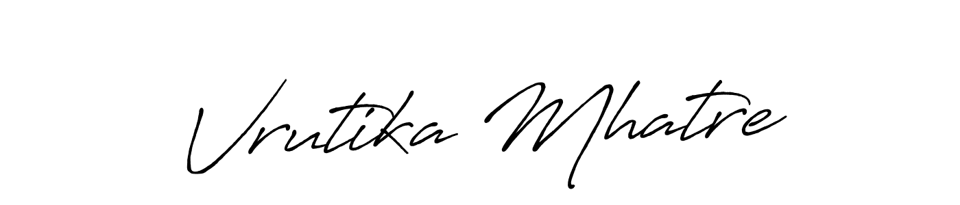 How to make Vrutika Mhatre signature? Antro_Vectra_Bolder is a professional autograph style. Create handwritten signature for Vrutika Mhatre name. Vrutika Mhatre signature style 7 images and pictures png