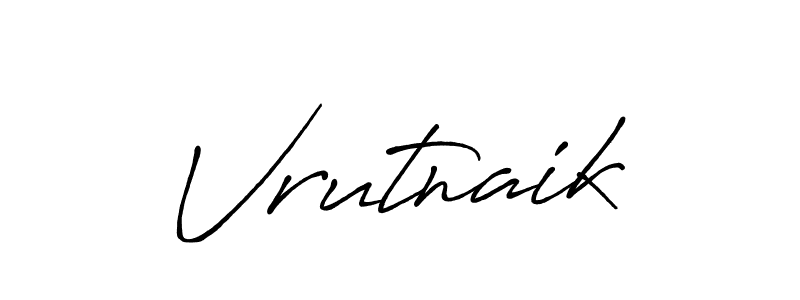 Make a beautiful signature design for name Vrutnaik. With this signature (Antro_Vectra_Bolder) style, you can create a handwritten signature for free. Vrutnaik signature style 7 images and pictures png