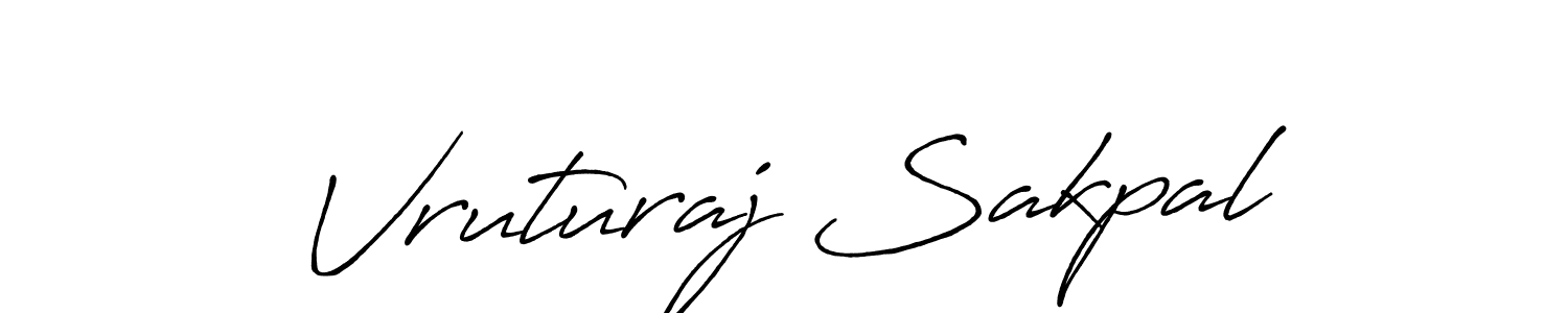 Use a signature maker to create a handwritten signature online. With this signature software, you can design (Antro_Vectra_Bolder) your own signature for name Vruturaj Sakpal. Vruturaj Sakpal signature style 7 images and pictures png