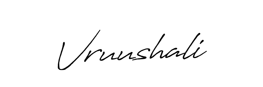 How to make Vruushali name signature. Use Antro_Vectra_Bolder style for creating short signs online. This is the latest handwritten sign. Vruushali signature style 7 images and pictures png