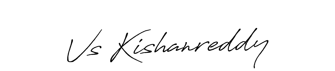 How to make Vs Kishanreddy name signature. Use Antro_Vectra_Bolder style for creating short signs online. This is the latest handwritten sign. Vs Kishanreddy signature style 7 images and pictures png