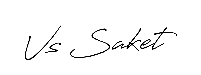 How to make Vs Saket name signature. Use Antro_Vectra_Bolder style for creating short signs online. This is the latest handwritten sign. Vs Saket signature style 7 images and pictures png