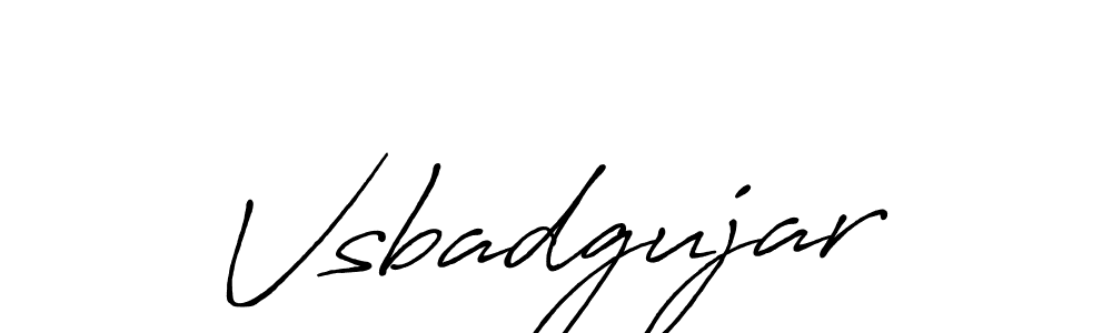 Make a beautiful signature design for name Vsbadgujar. With this signature (Antro_Vectra_Bolder) style, you can create a handwritten signature for free. Vsbadgujar signature style 7 images and pictures png