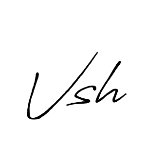 Design your own signature with our free online signature maker. With this signature software, you can create a handwritten (Antro_Vectra_Bolder) signature for name Vsh. Vsh signature style 7 images and pictures png