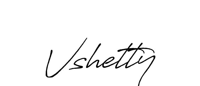 Use a signature maker to create a handwritten signature online. With this signature software, you can design (Antro_Vectra_Bolder) your own signature for name Vshetty. Vshetty signature style 7 images and pictures png