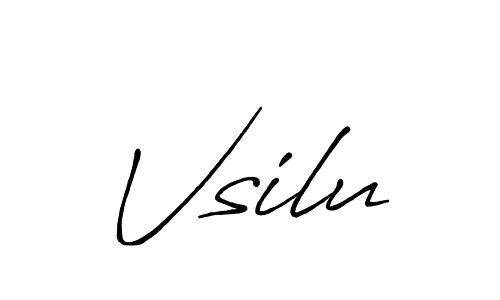 How to make Vsilu name signature. Use Antro_Vectra_Bolder style for creating short signs online. This is the latest handwritten sign. Vsilu signature style 7 images and pictures png