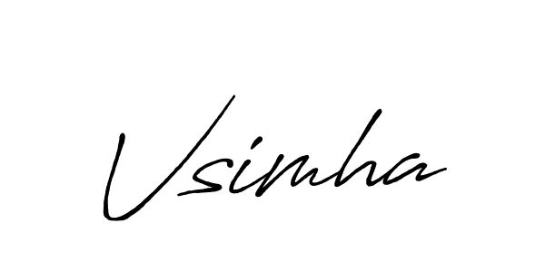 How to make Vsimha name signature. Use Antro_Vectra_Bolder style for creating short signs online. This is the latest handwritten sign. Vsimha signature style 7 images and pictures png