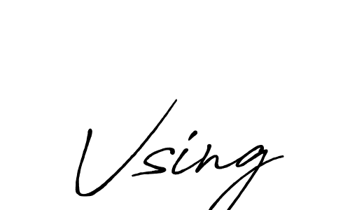 Create a beautiful signature design for name Vsing. With this signature (Antro_Vectra_Bolder) fonts, you can make a handwritten signature for free. Vsing signature style 7 images and pictures png