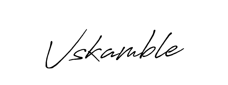 Use a signature maker to create a handwritten signature online. With this signature software, you can design (Antro_Vectra_Bolder) your own signature for name Vskamble. Vskamble signature style 7 images and pictures png