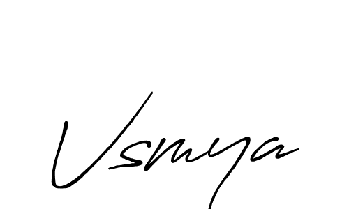 Use a signature maker to create a handwritten signature online. With this signature software, you can design (Antro_Vectra_Bolder) your own signature for name Vsmya. Vsmya signature style 7 images and pictures png