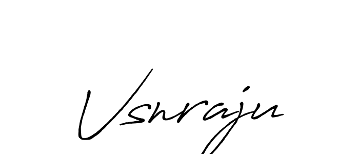 Use a signature maker to create a handwritten signature online. With this signature software, you can design (Antro_Vectra_Bolder) your own signature for name Vsnraju. Vsnraju signature style 7 images and pictures png