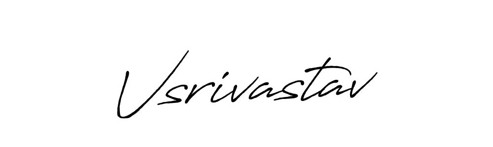 Vsrivastav stylish signature style. Best Handwritten Sign (Antro_Vectra_Bolder) for my name. Handwritten Signature Collection Ideas for my name Vsrivastav. Vsrivastav signature style 7 images and pictures png