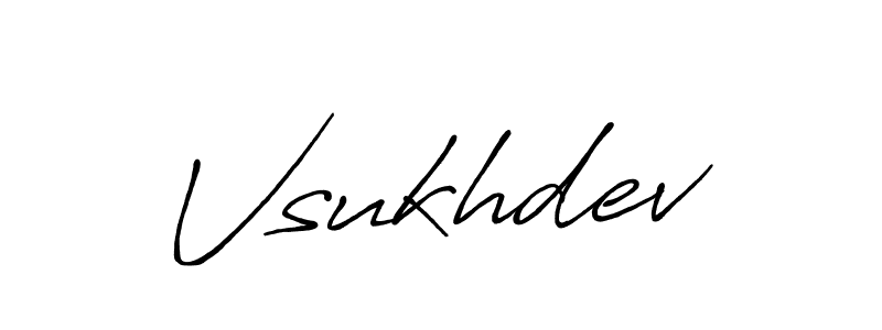 How to make Vsukhdev name signature. Use Antro_Vectra_Bolder style for creating short signs online. This is the latest handwritten sign. Vsukhdev signature style 7 images and pictures png