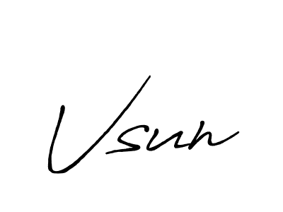 It looks lik you need a new signature style for name Vsun. Design unique handwritten (Antro_Vectra_Bolder) signature with our free signature maker in just a few clicks. Vsun signature style 7 images and pictures png