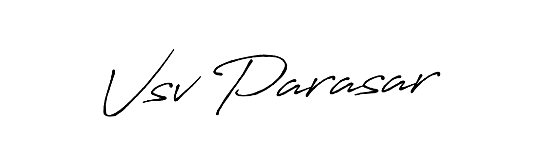 Use a signature maker to create a handwritten signature online. With this signature software, you can design (Antro_Vectra_Bolder) your own signature for name Vsv Parasar. Vsv Parasar signature style 7 images and pictures png