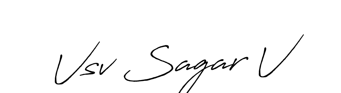 Make a beautiful signature design for name Vsv Sagar V. With this signature (Antro_Vectra_Bolder) style, you can create a handwritten signature for free. Vsv Sagar V signature style 7 images and pictures png