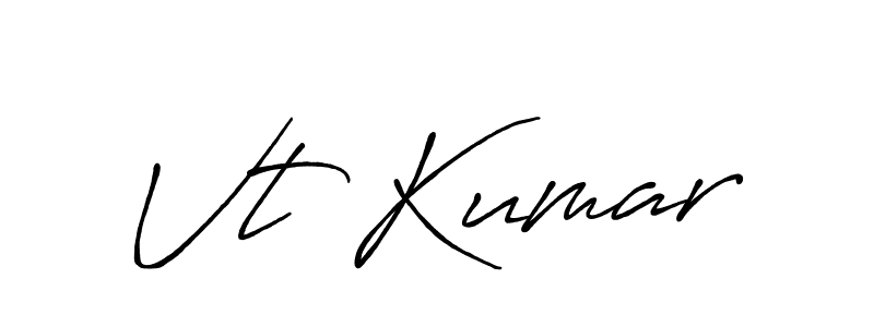 Make a beautiful signature design for name Vt Kumar. With this signature (Antro_Vectra_Bolder) style, you can create a handwritten signature for free. Vt Kumar signature style 7 images and pictures png