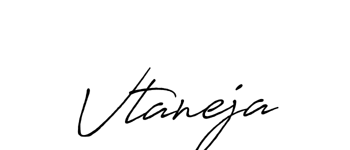 Vtaneja stylish signature style. Best Handwritten Sign (Antro_Vectra_Bolder) for my name. Handwritten Signature Collection Ideas for my name Vtaneja. Vtaneja signature style 7 images and pictures png