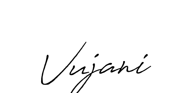Create a beautiful signature design for name Vujani. With this signature (Antro_Vectra_Bolder) fonts, you can make a handwritten signature for free. Vujani signature style 7 images and pictures png