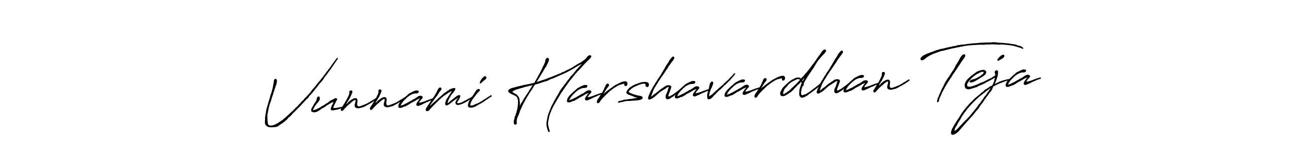 The best way (Antro_Vectra_Bolder) to make a short signature is to pick only two or three words in your name. The name Vunnami Harshavardhan Teja include a total of six letters. For converting this name. Vunnami Harshavardhan Teja signature style 7 images and pictures png