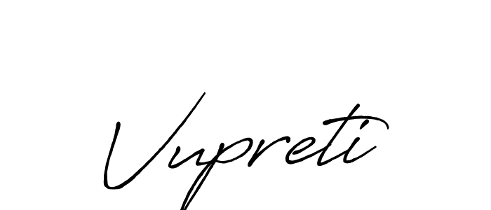 Use a signature maker to create a handwritten signature online. With this signature software, you can design (Antro_Vectra_Bolder) your own signature for name Vupreti. Vupreti signature style 7 images and pictures png