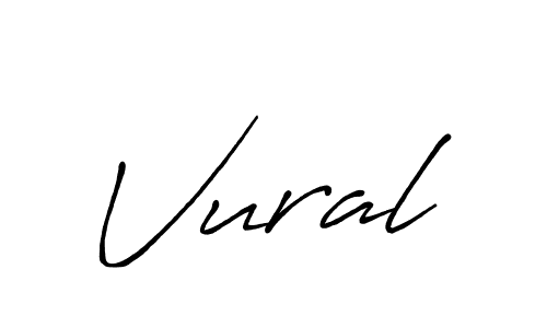 Use a signature maker to create a handwritten signature online. With this signature software, you can design (Antro_Vectra_Bolder) your own signature for name Vural. Vural signature style 7 images and pictures png