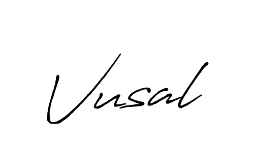 Create a beautiful signature design for name Vusal. With this signature (Antro_Vectra_Bolder) fonts, you can make a handwritten signature for free. Vusal signature style 7 images and pictures png