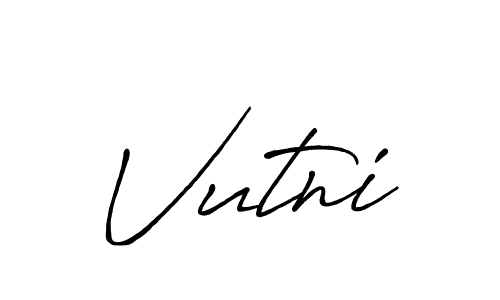 Create a beautiful signature design for name Vutni. With this signature (Antro_Vectra_Bolder) fonts, you can make a handwritten signature for free. Vutni signature style 7 images and pictures png