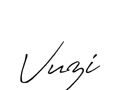 How to make Vuzi signature? Antro_Vectra_Bolder is a professional autograph style. Create handwritten signature for Vuzi name. Vuzi signature style 7 images and pictures png