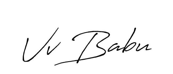 Make a beautiful signature design for name Vv Babu. With this signature (Antro_Vectra_Bolder) style, you can create a handwritten signature for free. Vv Babu signature style 7 images and pictures png