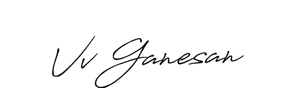 Also You can easily find your signature by using the search form. We will create Vv Ganesan name handwritten signature images for you free of cost using Antro_Vectra_Bolder sign style. Vv Ganesan signature style 7 images and pictures png