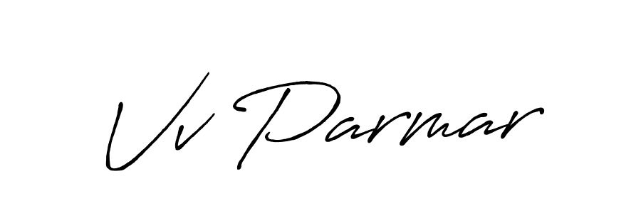 Use a signature maker to create a handwritten signature online. With this signature software, you can design (Antro_Vectra_Bolder) your own signature for name Vv Parmar. Vv Parmar signature style 7 images and pictures png