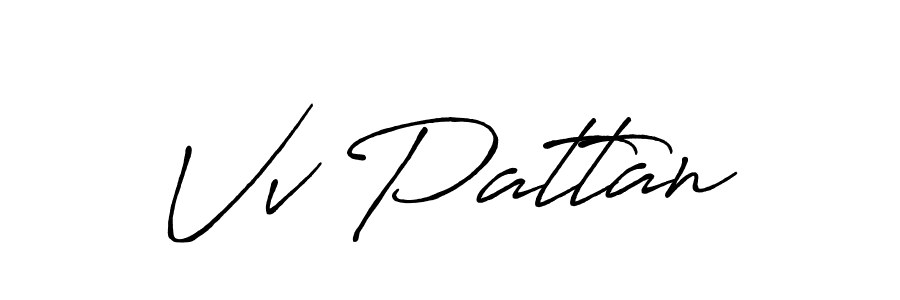 Create a beautiful signature design for name Vv Pattan. With this signature (Antro_Vectra_Bolder) fonts, you can make a handwritten signature for free. Vv Pattan signature style 7 images and pictures png