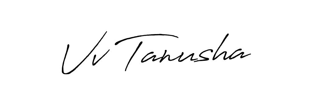 Also You can easily find your signature by using the search form. We will create Vv Tanusha name handwritten signature images for you free of cost using Antro_Vectra_Bolder sign style. Vv Tanusha signature style 7 images and pictures png