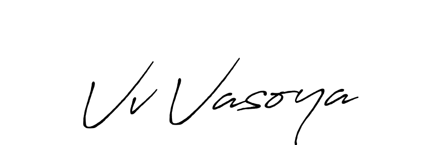Similarly Antro_Vectra_Bolder is the best handwritten signature design. Signature creator online .You can use it as an online autograph creator for name Vv Vasoya. Vv Vasoya signature style 7 images and pictures png