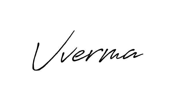 Make a beautiful signature design for name Vverma. With this signature (Antro_Vectra_Bolder) style, you can create a handwritten signature for free. Vverma signature style 7 images and pictures png