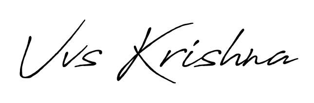 The Antro_Vectra_Bolder font transforms the name Vvs Krishna into an executive sign with sharp precision and distinguished character. Vvs Krishna signature style 7 images and pictures png
