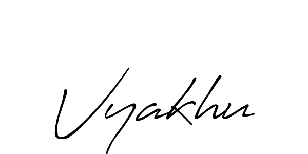 Make a beautiful signature design for name Vyakhu. With this signature (Antro_Vectra_Bolder) style, you can create a handwritten signature for free. Vyakhu signature style 7 images and pictures png